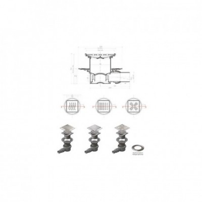 Canalina doccia quadra