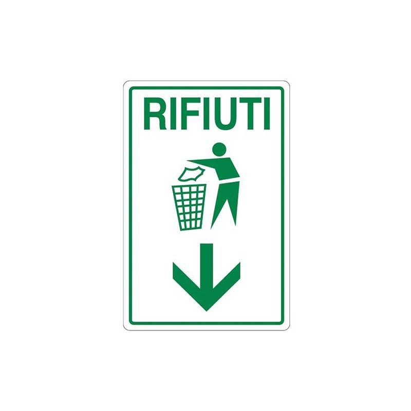 Cartello cestino rifiuti cm 20X30