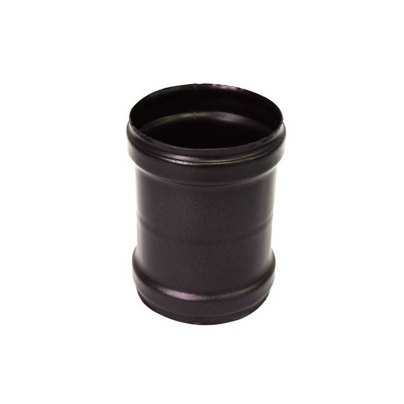 Raccordo femmina-femmina ø80 serie pellet 1,2 mm in acciaio al carbonio verniciato nero