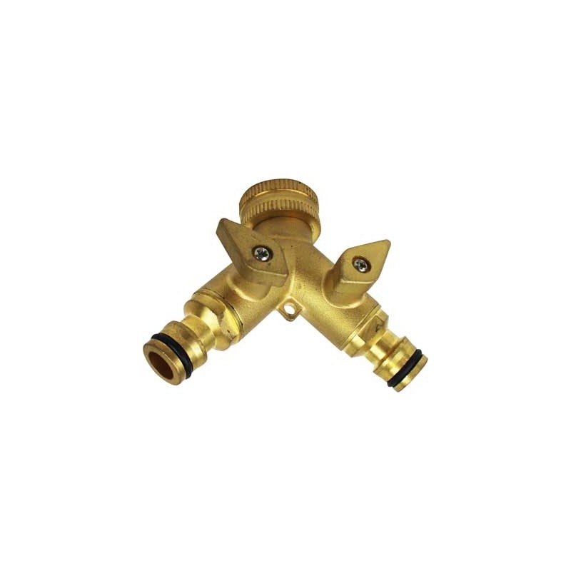 Presa rubinetto doppia uscita in ottone con innesti rapidi ideal star