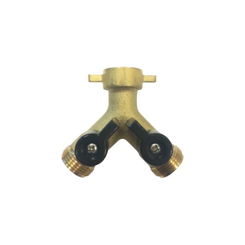 Presa a rubinetto in ottone doppia uscita f3/4" x m3/4" x m3/4"