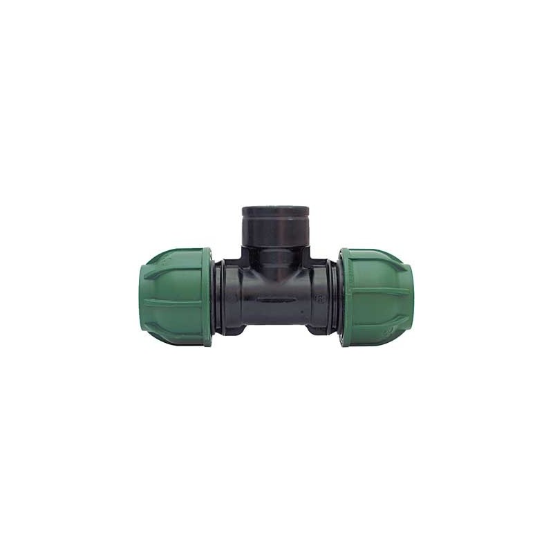 Tee a 90° a stringere con derivazione fil. femmina ø mm 40x1"1/4x40 - 10 pn Tee a 90° a stringere con derivazione fil. femmina ø mm 40x1"1/4x40 - 10 pn