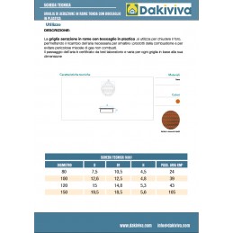 Griglia di aerazione tonda in rame e boccaglio in plastica