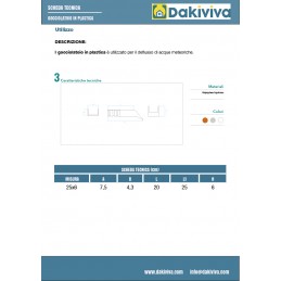 Gocciolatoio in plastica cm 25x6 - leggero