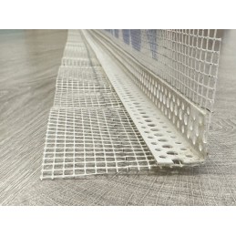 Paraspigolo in pvc con rete 10x10 - barra 2,5 metri bianco