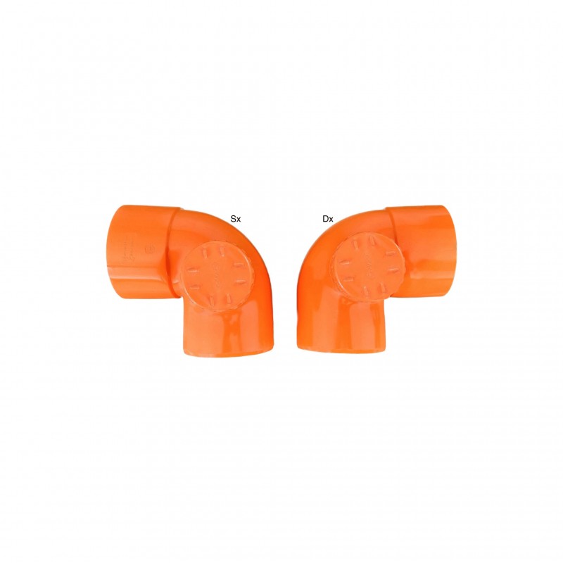 Curva 87,30° con tappo per ispezione in pvc