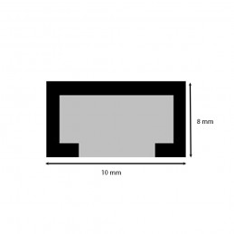 Listello testa piatta in alluminio 2,5 metri
