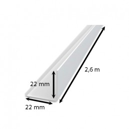 Paraspigolo in plastica 2,6 metri 22x22mm bianco