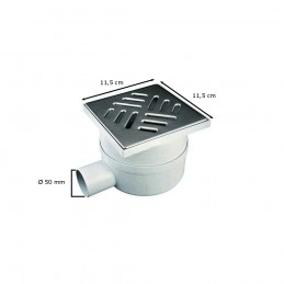 Chiusino telescopico sifonato in pp con scarico laterale e griglia in acciaio