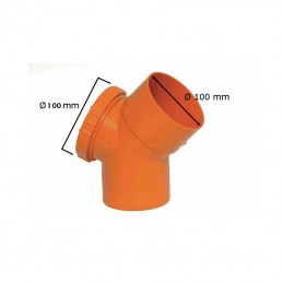 Curva 45° con tappo per ispezione in pvc