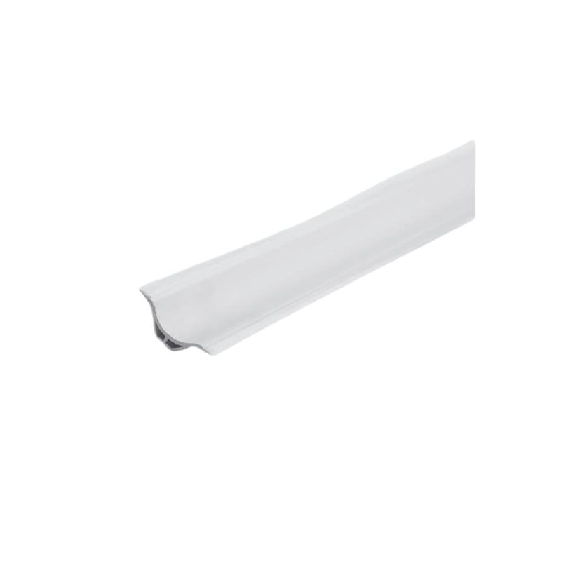 Profilo igienico rigido con laterale morbido 2,5 metri bianco / angolare interno-esterno / tappo terminale