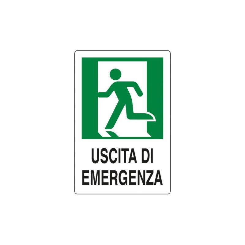 Cartello uscita di emergenza a sinistra cm 20X30