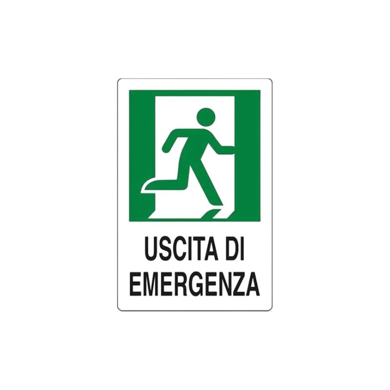 Cartello uscita di emergenza a destra cm 20X30