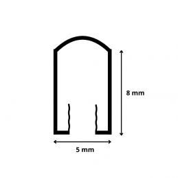 Listello Omega Ral - 5x8 mm - Barra da 2 metri