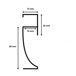 Battiscopa Led in Alluminio - Barra da 2,5 metri