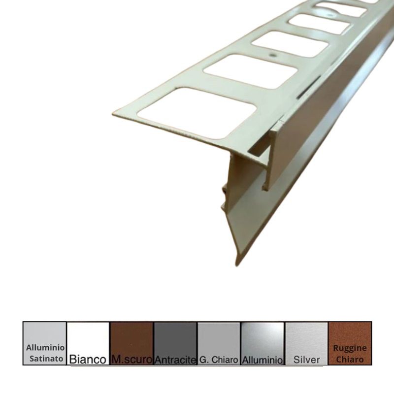 Gocciolatoio/Angolare/Giunzione TOP in Alluminio per Balconi e Terrazze - Barra da 2,7 metri