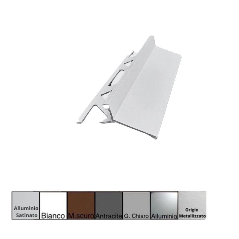 Gocciolatoio / Giunzione LINEA in Alluminio per Balconi e Terrazze - barra 2,7 metri
